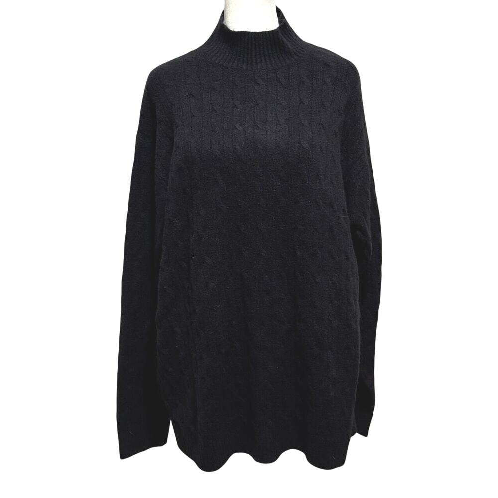 New J Crew Factory Plus Size 2X Cable Knit Mock Neck Sweater Extra Soft Yarn